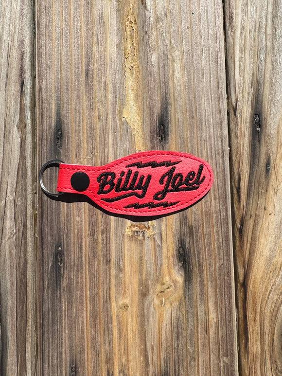 ITH Digital Embroidery Pattern for Billy Joel Snap Tab / Keychain, 4X4 Hoop