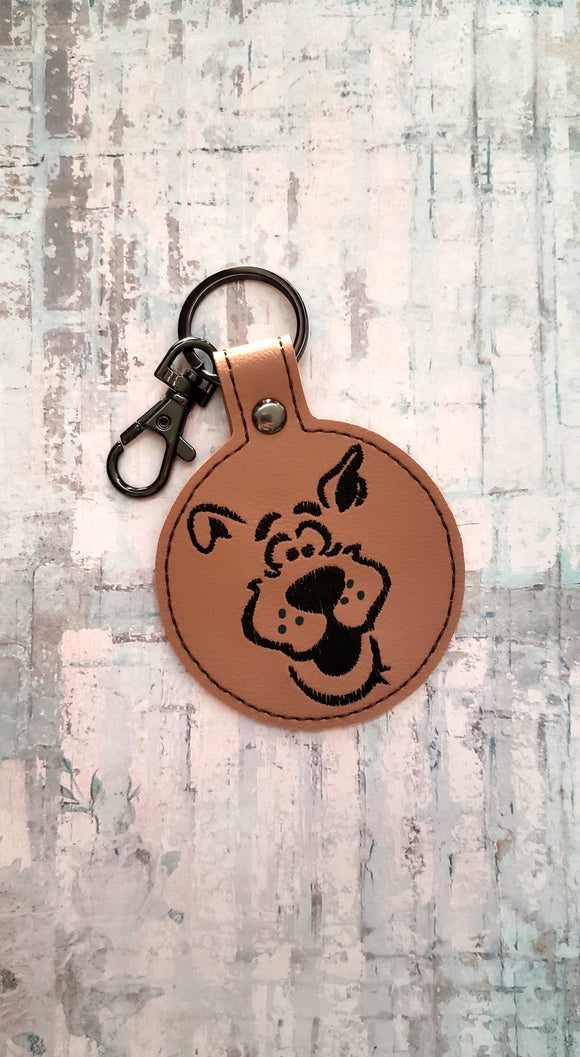 ITH Digital Embroidery Pattern for Scooby Snap Tab / Keychain, 4X4 Hoop