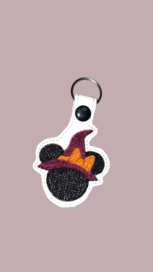 ITH Digital Embroidery Pattern for Minn Witch Hat Snap Tab / Keychain, 4X4 Hoop