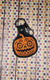 ITH Digital Embroidery Pattern for de los Muertos Pumpkin Snap Tab / Keychain, 4X4 Hoop