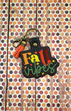 ITH Digital Embroidery Pattern for Fall Vibes Snap Tab / Keychain, 4X4 Hoop