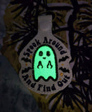 ITH Digital Embroidery Pattern for Spook Around & Find Out Applique Snap Tab / Keychain, 4X4 Hoop