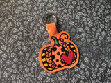 ITH Digital Embroidery Pattern for Pumpkin Love Patch Snap Tab / Keychain, 4X4 Hoop
