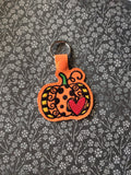 ITH Digital Embroidery Pattern for Pumpkin Love Patch Snap Tab / Keychain, 4X4 Hoop