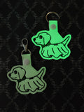 ITH Digital Embroidery Pattern for Ghost Dog Snap Tab / Keychain, 4X4 Hoop