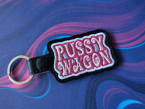 ITH Digital Embroidery Pattern for Pu$$y Wagon Snap Tab / Keychain, 4X4 Hoop
