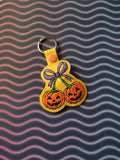 ITH Digital Embroidery Pattern for Pumpkin Cherry's Snap Tab / Keychain, 4X4 Hoop