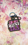 ITH Digital Embroidery Pattern for In My Wifey ERA Snap Tab / Keychain, 4X4 Hoop