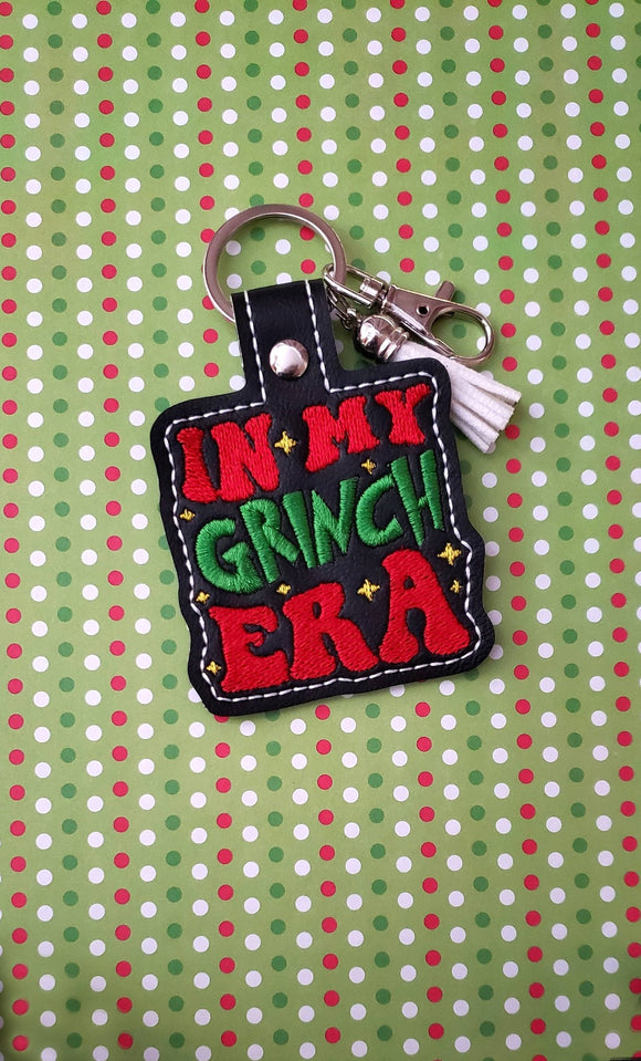 ITH Digital Embroidery Pattern for In My Grinch ERA Snap Tab / Keychain, 4X4 Hoop