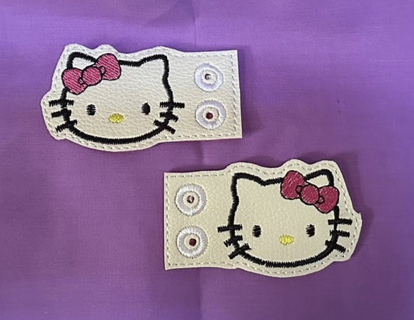 ITH Digital Embroidery Pattern for Hi Kitty Shoe Wings, 4X4 or 5X7 Hoop