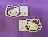 ITH Digital Embroidery Pattern for Hi Kitty Shoe Wings, 4X4 or 5X7 Hoop