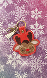 ITH Digital Embroidery Pattern for Cutie Reindeer with Glasses Snap Tab / Keychain, 4X4 Hoop
