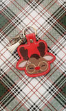 ITH Digital Embroidery Pattern for Cutie Reindeer with Glasses Snap Tab / Keychain, 4X4 Hoop