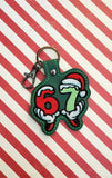 ITH Digital Embroidery Pattern for 67 Christmas Hands Snap Tab / Keychain, 4X4 Hoop