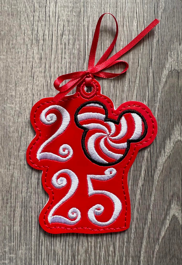 ITH Digital Embroidery Pattern for Mint Mouse 2025 Ornament, 4X4 Hoop