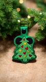 ITH Digital Embroidery Pattern for Mick Tree Snap Tab / Keychain, 4X4 Hoop
