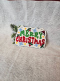 ITH Digital Embroidery Pattern for Merry Christmas Mick Inspired 5X7 Sign Garland / Banner, 5X7 Hoop
