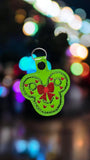 ITH Digital Embroidery Pattern for Mick Wreath Snap Tab / Keychain, 4X4 Hoop