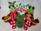 ITH Digital Embroidery Pattern for Mick Minn Inspired Christmas Banner/Garland Bundle Pack, 4X4 & 5x7 Hoop