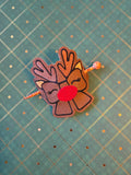 ITH Digital Embroidery Pattern for Reindeer Bow Hair Bun Holder, 4X4 Hoop