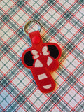 ITH Digital Embroidery Pattern for Minn Candy Cane Snap Tab / Keychain, 4X4 Hoop