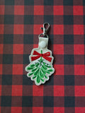 ITH Digital Embroidery Pattern for Mistletoe Snap Tab / Keychain, 4X4 Hoop