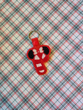 ITH Digital Embroidery Pattern for Minn Candy Cane Snap Tab / Keychain, 4X4 Hoop
