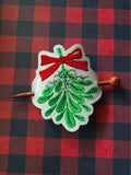 ITH Digital Embroidery Pattern for Mistletoe Hair Bun Holder, 4X4 Hoop