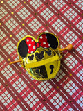 ITH Digital Embroidery Pattern for Minn Jingle Bell Hair Bun Holder, 4X4 Hoop