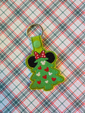 ITH Digital Embroidery Pattern for Minn Tree Snap Tab / Keychain, 4X4 Hoop