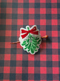 ITH Digital Embroidery Pattern for Mistletoe Hair Bun Holder, 4X4 Hoop