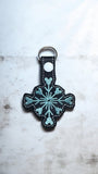 ITH Digital Embroidery Pattern for Mick Snowflake Snap Tab / Keychain, 4X4 Hoop
