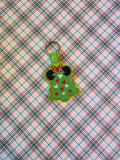 ITH Digital Embroidery Pattern for Minn Tree Snap Tab / Keychain, 4X4 Hoop