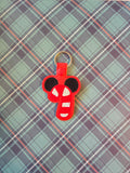 ITH Digital Embroidery Pattern for Mick Candy Cane Snap Tab / Keychain, 4X4 Hoop