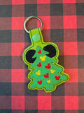 ITH Digital Embroidery Pattern for Mick Tree Snap Tab / Keychain, 4X4 Hoop
