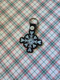 ITH Digital Embroidery Pattern for Mick Snowflake Snap Tab / Keychain, 4X4 Hoop
