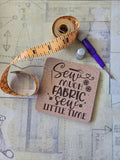 Sewing Themed Cork Drink Coasters  - Physical Item