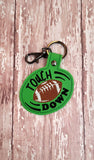 ITH Digital Embroidery Pattern for Touch Down Football Snap Tab / Keychain, 4X4 Hoop