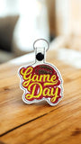 ITH Digital Embroidery Pattern for Game Day Football Snap Tab / Keychain, 4X4 Hoop