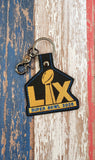 ITH Digital Embroidery Pattern for Super Bowl LX Snap Tab / Keychain, 4X4 Hoop