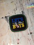 ITH Digital Embroidery Pattern for Let's Do This Boys Coaster, 4X4 Hoop