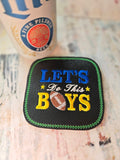 ITH Digital Embroidery Pattern for Let's Do This Boys Coaster, 4X4 Hoop
