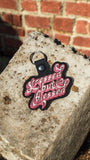 ITH Digital Embroidery Pattern for Stressed But Blessed Snap Tab / Keychain, 4X4 Hoop