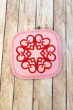 ITH Digital Embroidery Pattern for Heart Motif Coaster, 4X4 Hoop
