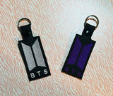 ITH Digital Embroidery Pattern for BTS Snap Tab / Keychain, 4X4 Hoop