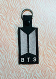 ITH Digital Embroidery Pattern for BTS Snap Tab / Keychain, 4X4 Hoop