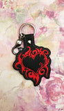 ITH Digital Embroidery Pattern for Tribal Heart Snap Tab / Keychain, 4X4 Hoop