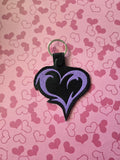 ITH Digital Embroidery Pattern for Tribal Heart 4 Snap Tab / Keychain, 4X4 Hoop