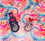 ITH Digital Embroidery Pattern for BTS Heart Fingers Snap Tab / Keychain, 4X4 Hoop