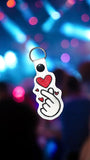 ITH Digital Embroidery Pattern for BTS Heart Fingers Snap Tab / Keychain, 4X4 Hoop